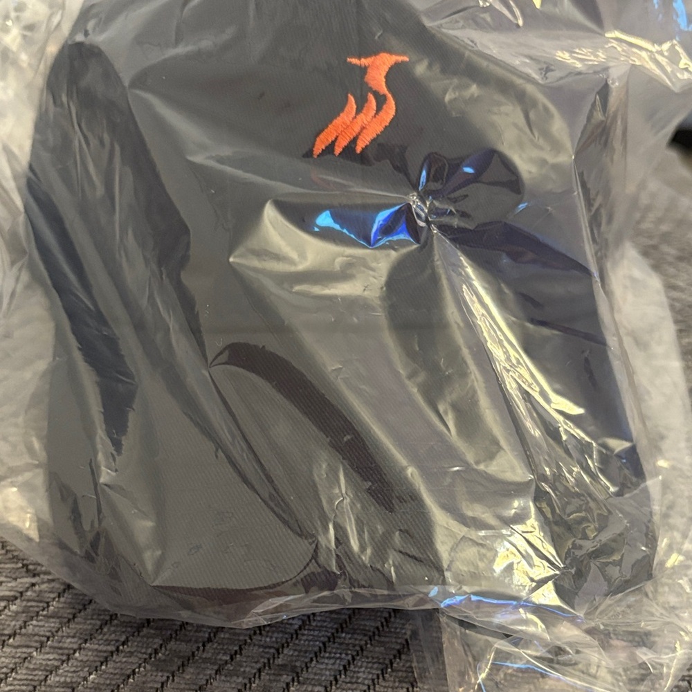 Black Cap with Orange Logo